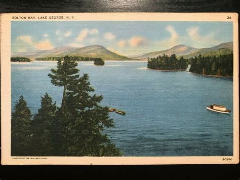 Vintage Postcard 1930 1945 Bolton Bay Lake George New York United