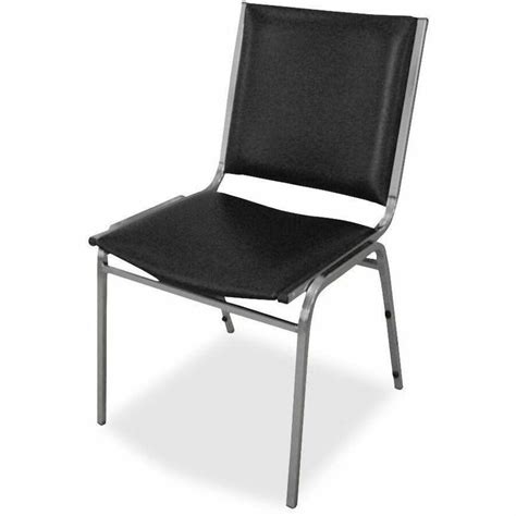 Lorell Padded Stacking Chairs - Black Vinyl Seat - Vinyl Back - Steel ...