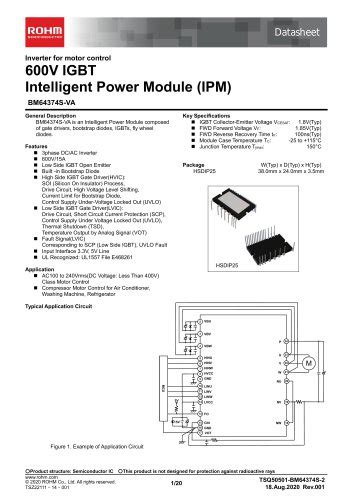 600V IGBT Intelligent Power Module IPM BM64374S VA ROHM