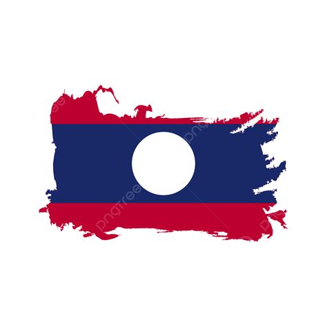 Laos Flag Brush Strokes Isolated Element Clipart Design Laos Flag Brush Strokes Laos Flag