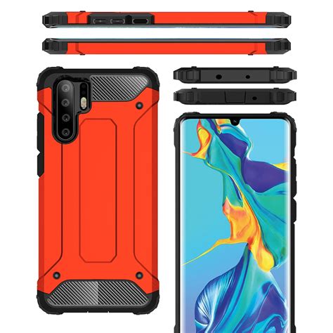 Military Defender Shockproof Case For Huawei P30 Pro Red