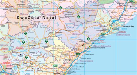 Kwazulu Natal Provincial Wall Map Detailed Wall Map Of Kwazulu Natal