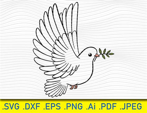 Dove Svg Bird Svg Peace Svg Doves Svg Dove Silhouette Etsy