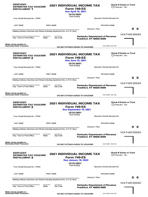 2021 Form KY DoR 740 ES Fill Online Printable Fillable Blank PdfFiller