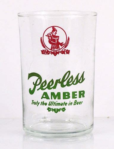 1933 Peerless Amber Beer 3½ Inch Tall Straight Sided Acl Drinking Glass