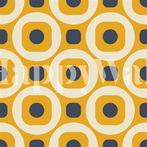 Retro Yellow Geometric Wallpaper | Happywall