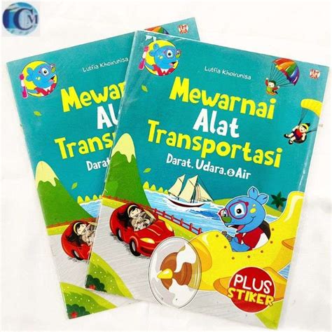 Jual Buku Mewarnai Alat Transportasi Darat Udara Air Bonus Stiker