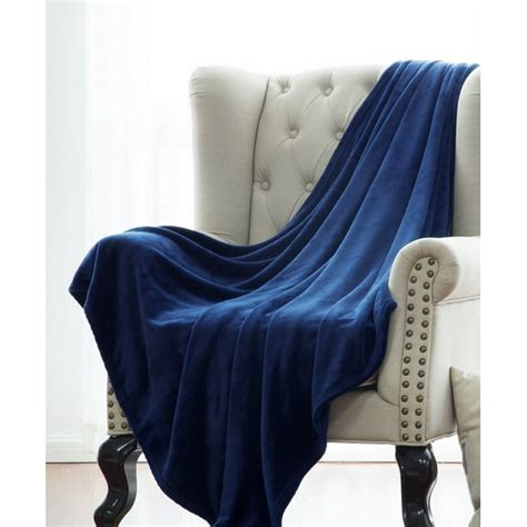 Microlight Plush Solid Fleece Throw Blanket Navy Blue 50 X 60