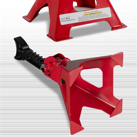 3 Ton Adjustable Car Jack Stand Steel Car Lifting Stand Red, 1 Pair ...