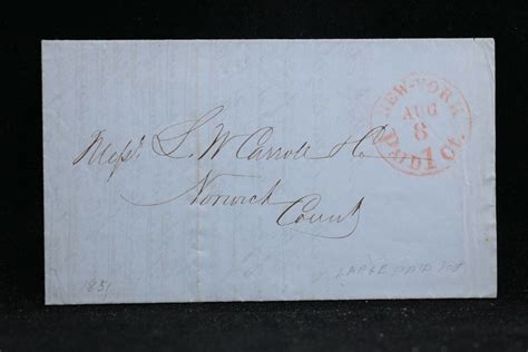 New York NY City 1851 Stampless Cover Large PAID 1 In Red CDS EBay