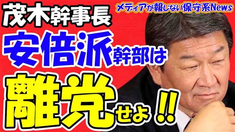 【茂木幹事長】安倍派幹部は離党せよ！！安倍派を潰せば保守政策を潰せる！！左派政党や保守党が安倍派を叩く！！安倍派没落で憲法改正や皇位継承の保守政策停滞が狙いか！？ 浮・浪・雲・