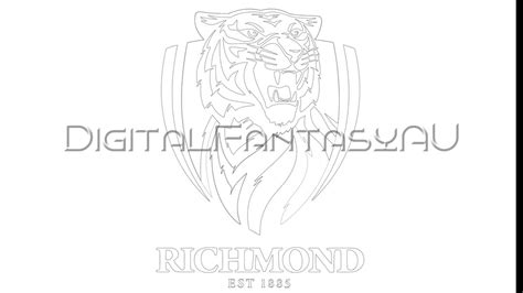 AFL SVG Richmond Tigers Logo Vector File Digital Download Laser Cut - Etsy