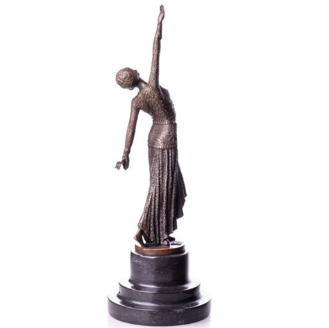 Bronze Figur Art Deco Tänzerin nach D H Chiparus 39cm