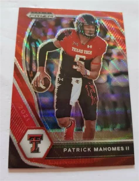 DRAFT PANINI PRIZM 2021 Patrick Mahomes II Texas Chiefs Ruby Wave