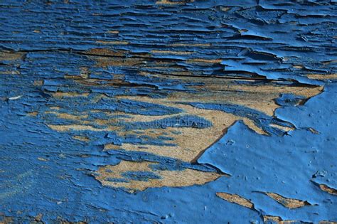 Textura De Madera De La Pared Con La Estructura Agrietada Pintada Azul