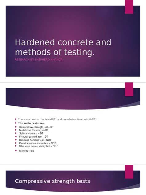 Evaluating The Strength And Durability Of Hardened Concrete Through