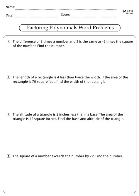 Factoring Polynomials Worksheets With Answer Key Worksheets Library