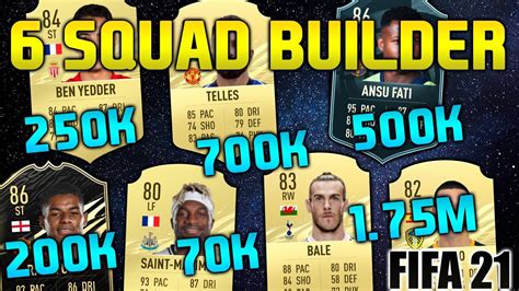 FIFA 21 SQUAD BUILDER 70K 200K 250K 500K 700K 1 75M HYBRID SQUAD