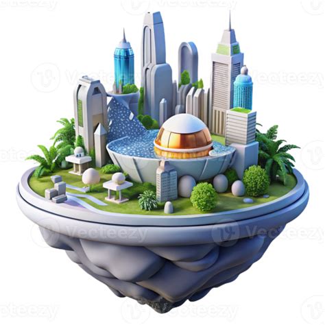 Futuristic City Island Sustainable Urban Design 56409222 PNG