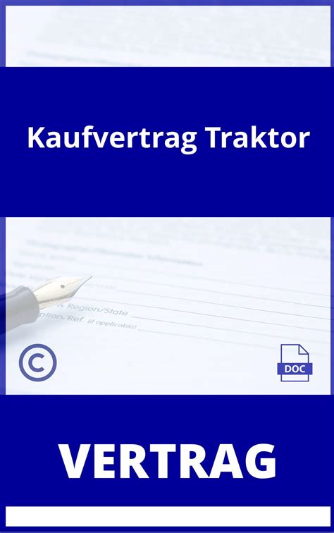 Muster Kaufvertrag Traktor Vorlage WORD