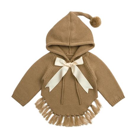 Baby Girls Sweaters Cardigans with Hooded Newborn Toddler Knitwear Tops ...