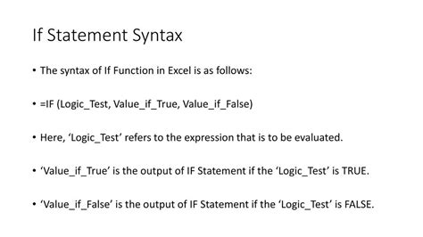 If Statement Functions In Excel Ppt Download