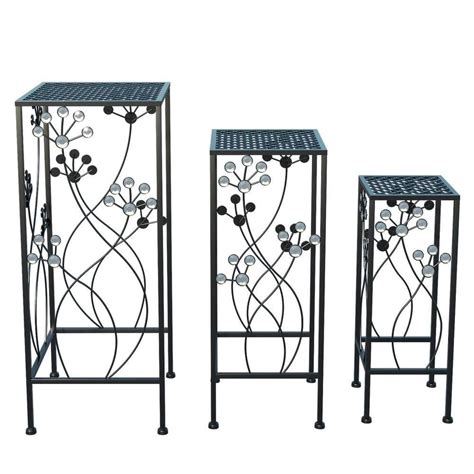 Tiramisubest Indoor Outdoor Black Metal Plant Stand Piece