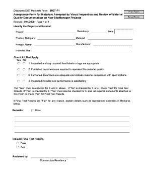 Fillable Online Okladot State Ok Oklahoma DOT Materials Form 5007 F1