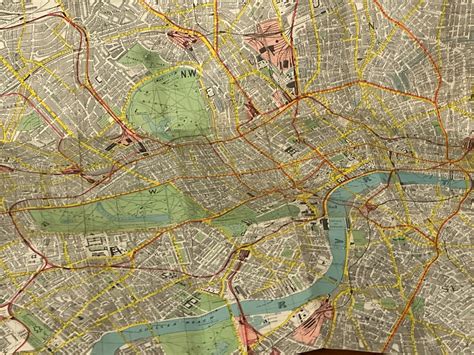 Antique 1900s Philips Tape Indicator Map Of London By George Philip