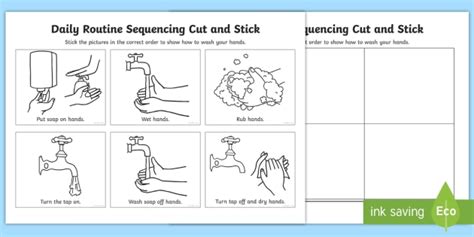 Daily Routine Sequencing Cut And Stick Activity Sheets