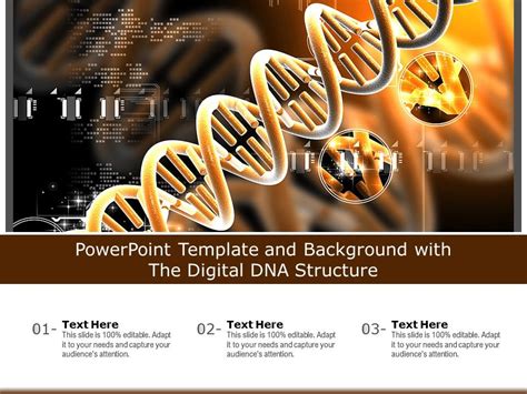 Powerpoint Template And Background With The Digital Dna Structure