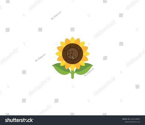 Sunflower Vector Isolated Icon Sunflower Emoji Stock Vector (Royalty ...