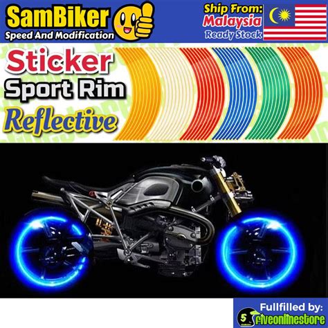 16 Strips Motorcycle Wheel Sticker Reflective Strips Decals Rim Tape