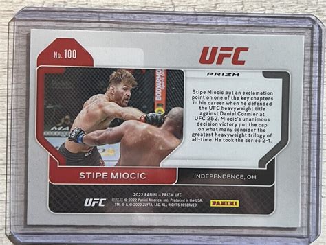 2022 Panini Prizm UFC Stipe Miocic 100 Pink Ice Prizm Exclusive EBay