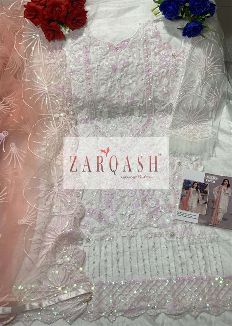 Khayyriya Zarqash Mirha Butterfly Net With Fancy Work Pakistai Suit