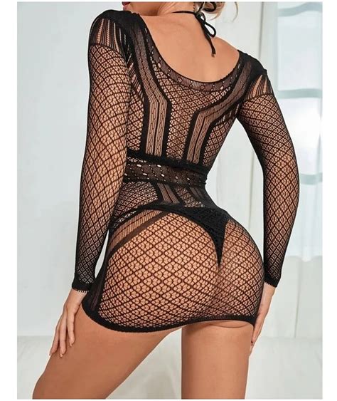 Mesh Lingerie Fishnet Sleepwear Fishnet Dress Fishnet Hollow For Women