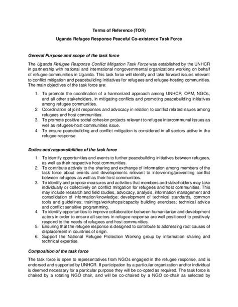 Document Terms Of Reference Peaceful Co Existence Task Force