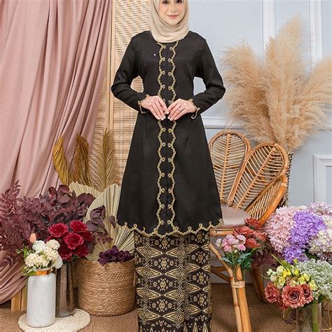 Baju Kebarung Modern Baju Labuh Sulam Ironless Kurung Nikah Tunang