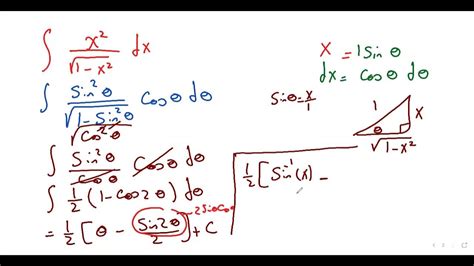 Integration By Using Trig Substitution Youtube