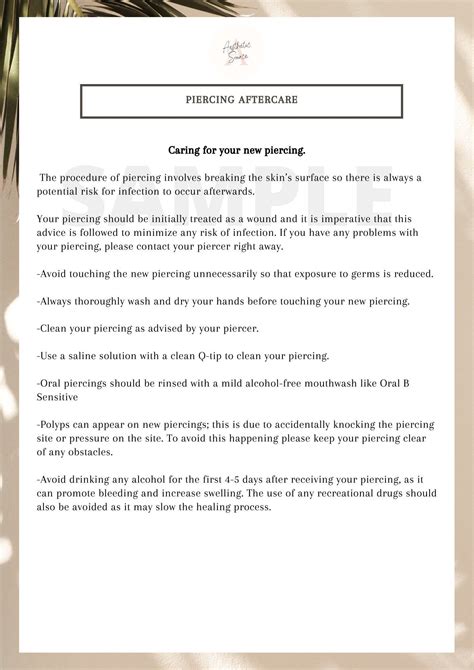 Piercing Aftercare Artofit