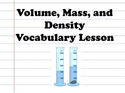 Ppt Volume Mass And Density Vocabulary Lesson Powerpoint Presentation Id2282382