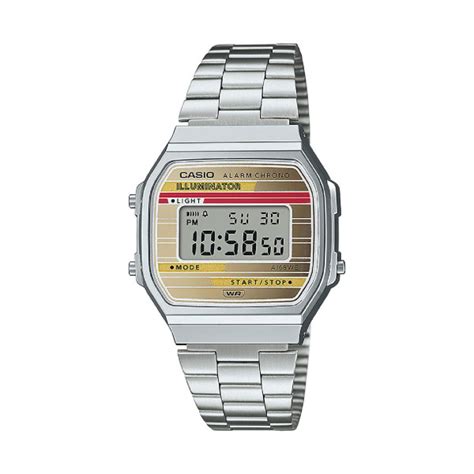 Montre Mixte Casio Vintage Iconic A168WEHA 9AEF Bracelet Acier Sur