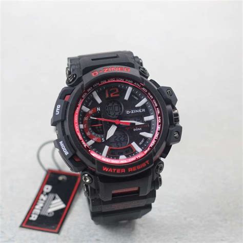 Jual Jam Tangan Pria D Ziner Sport Dual Time Original Tali Rubber