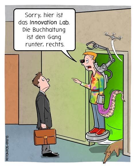 Innovation Lab Neue Ideen für alte Unternehmen Cartoon