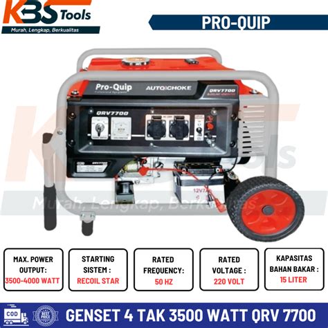 Jual Mesin Genset Proquip Watt Qrv Gasoline Generator Tak