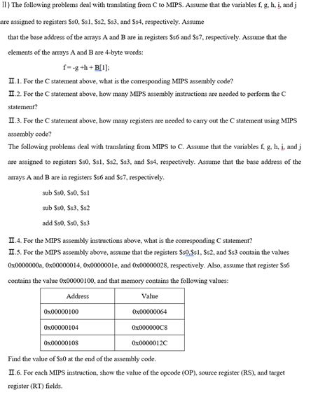 Solved II The Following Problems Deal With Translating From Chegg