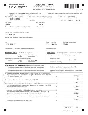 Fillable Online Tax Ohio File An Ohio Tax Return Amendment Fax Email