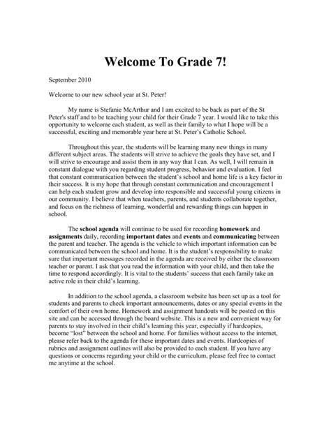 Grade 7 Letter