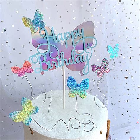 Vlinder Cake Toppers Gelukkige Verjaardag Cake Top Grandado