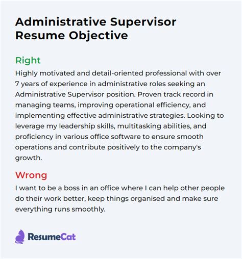 Top 16 Administrative Supervisor Resume Objective Examples